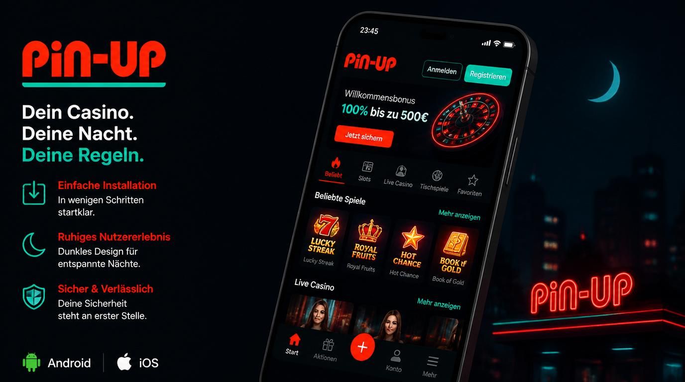 Smartphone im Nachtmodus mit ruhiger App-Oberfläche, Android- und iOS-Icons, dunkles Ambiente